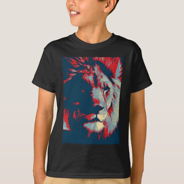 Camiseta León de arte pop (Anverso)