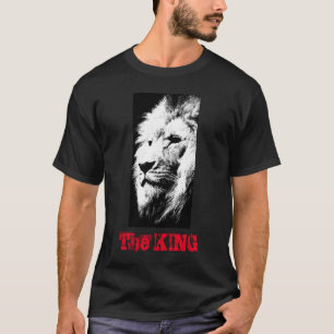 Camiseta León de arte pop negro elegante y moderno personal