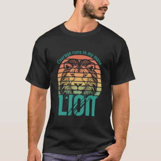 Camiseta León de atardecer retro