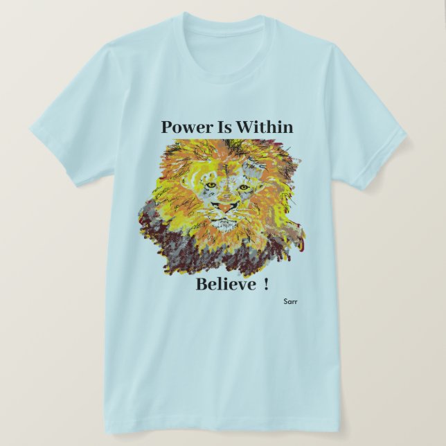 Camiseta León de camiseta: Poder (Anverso del diseño)