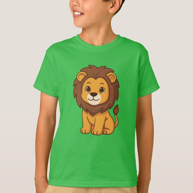 Camiseta León de dibujos animados lindo (Anverso)