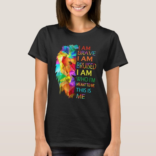 Camiseta León de Guay Soy Valiente Estoy Bruto Este Soy Yo  (Anverso)