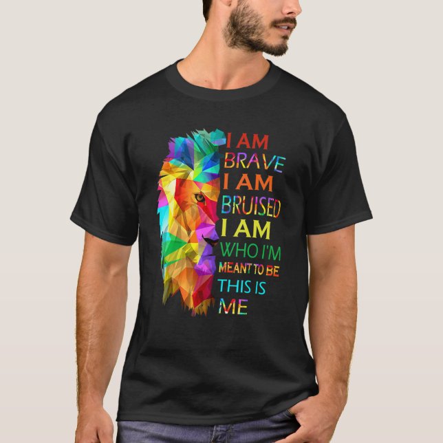 Camiseta León de Guay Soy Valiente Estoy Bruto Este Soy Yo  (Anverso)