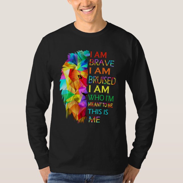 Camiseta León de Guay Soy Valiente Estoy Bruto Este Soy Yo  (Anverso)