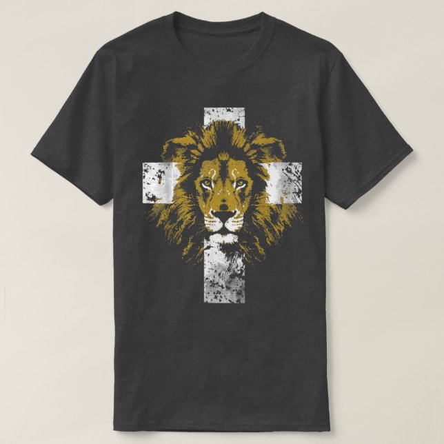 Camiseta León de Judá Cruz Cristiano (Diseño del anverso)