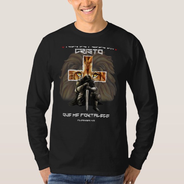 Camiseta León De Judá Gráfico Cruzado Cristiano Español En  (Anverso)