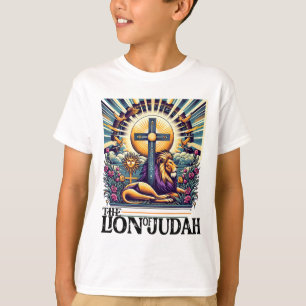 Camiseta León de Judá Hombres Mujeres Vintage Religioso Ani