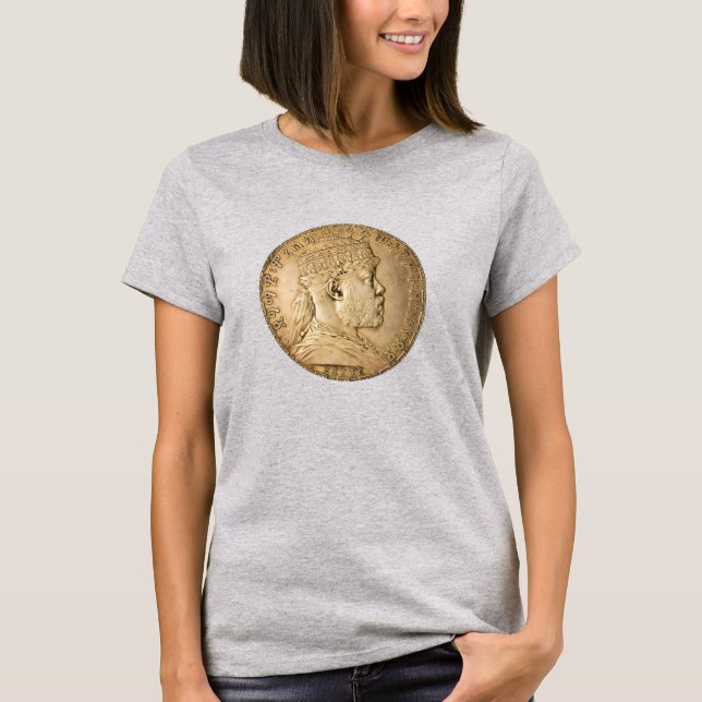 Camiseta León de Judá Jah Ejército Menelik II Rasta Raíces (Anverso)