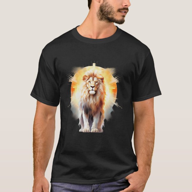 Camiseta León De Judá León Cruz De León Cristiano Jesús Heb (Anverso)