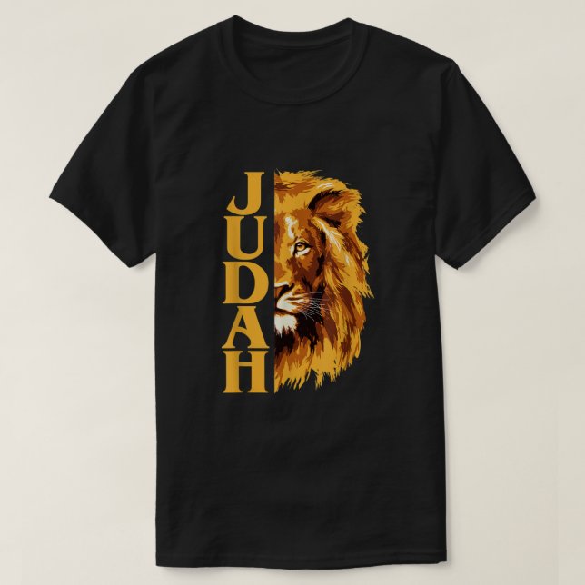 Camiseta León de Judá Messiánico Hebreo Israelí Cristiano (Diseño del anverso)