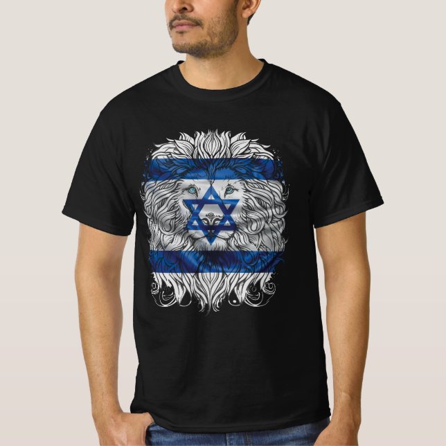 Camiseta León De Judá Orgullo Judío Bandera Israelí Jerusal (Anverso)