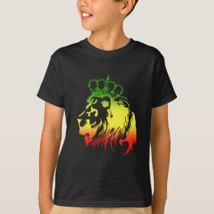 Camiseta León de Judá RASTA Rojo Dorado Verde