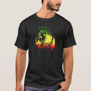 Camiseta León de Judá RASTA   Rojo Dorado Verde