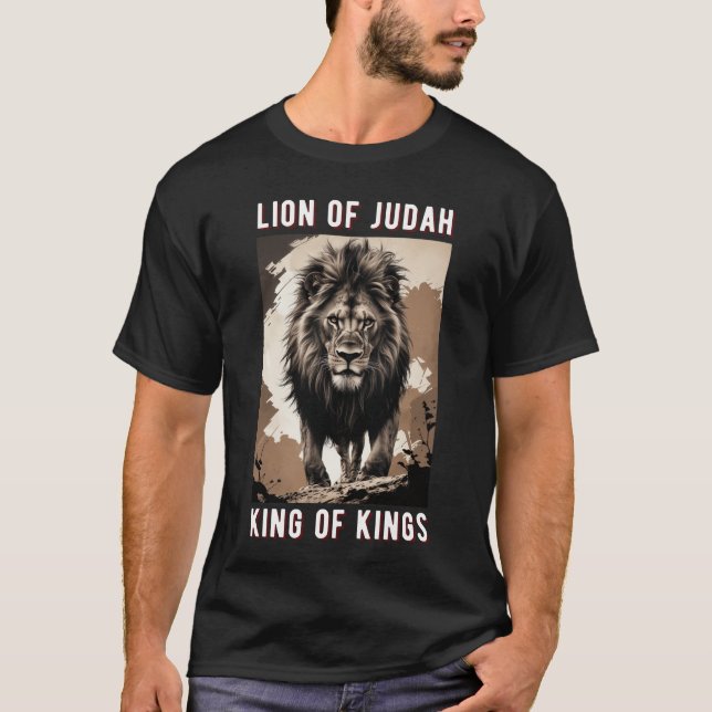 Camiseta León de Judá Rey de Reyes Cristiano (Anverso)