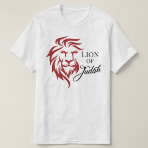 Camiseta León de Judá Rojo Negro Cristiano Bíblico