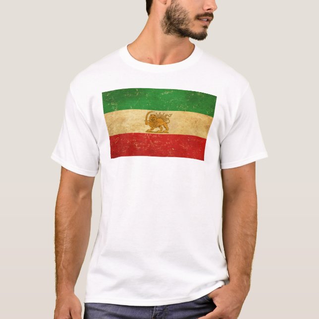 Camiseta León de la bandera de Irán y Shah del sol de la ba (Anverso)
