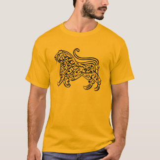 Camiseta León de la caligrafía (negro)
