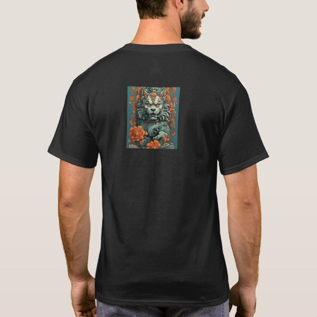 Camiseta León de la gripe de la sabiduría (Reverso)