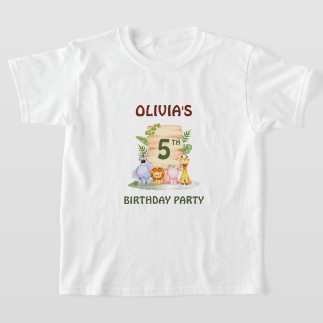 Camiseta León de la jirafa salvana hippo elefante de cebra (Distribución)