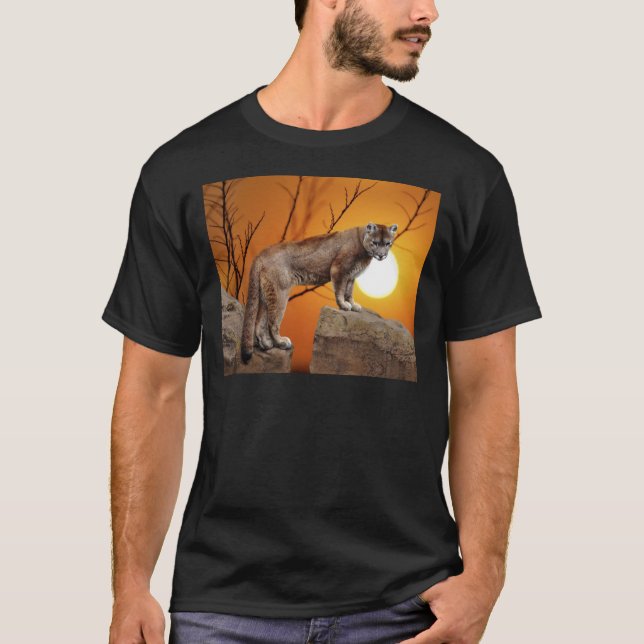 Camiseta León de montaña al atardecer (Anverso)