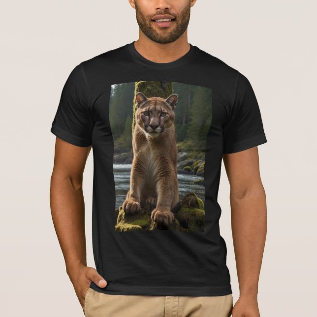 Camiseta León de montaña en una piscina de rock (Anverso)