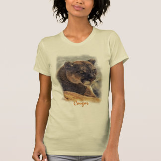 Camiseta León de montaña, retrato de Cougar de gato grande 