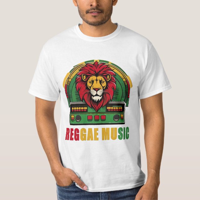 Camiseta León de música reggae (Anverso)
