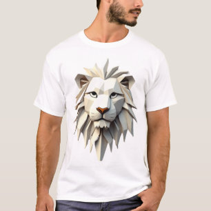 Camiseta León de origami: Obra maestra geométrica en diseño