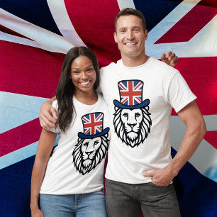 Camiseta León de pabellón de la Unión del Reino Unido