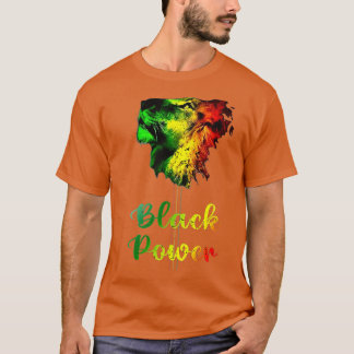 Camiseta León de poder negro Historia hombres niños