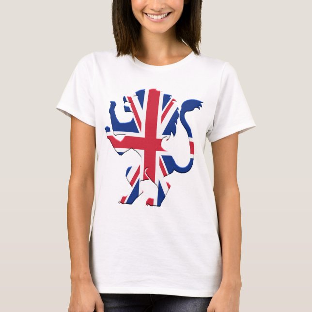 Camiseta León de Union Jack desenfrenado (Anverso)