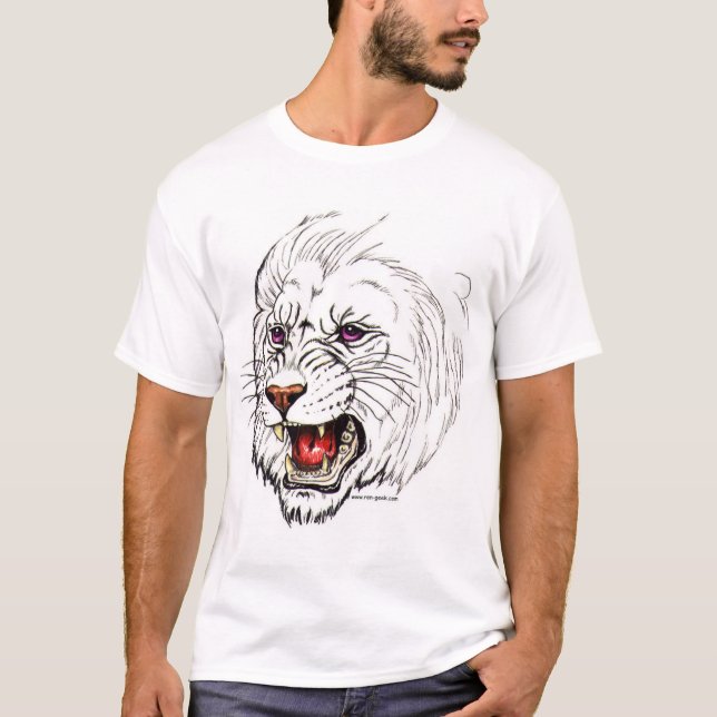 Camiseta León del blanco de la fantasía (Anverso)