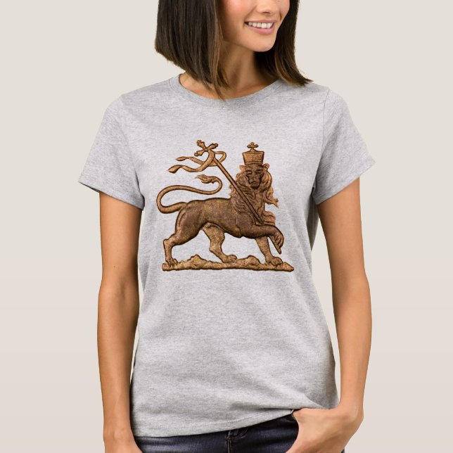 Camiseta León del Ejército Jah de Judah Chicas Rastafari Mu (Anverso)