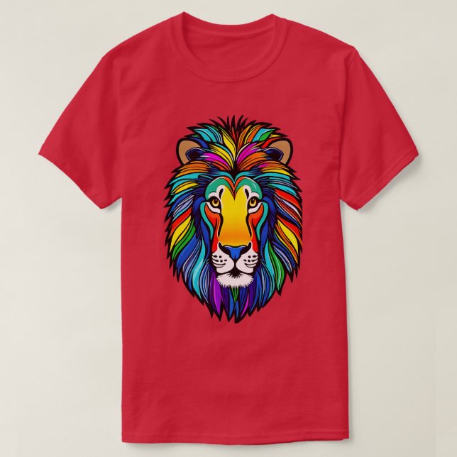 Camiseta León del Orgullo Arcoiris 14 (Diseño del anverso)