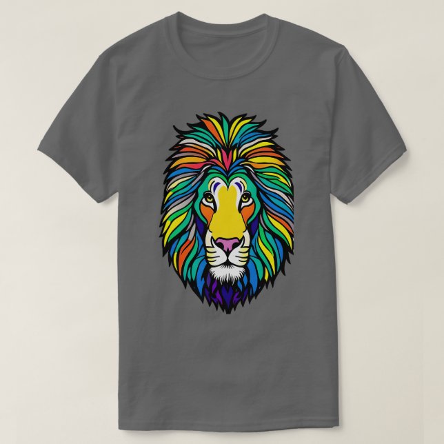 Camiseta León del Orgullo Arcoiris 3 (Diseño del anverso)