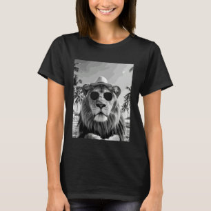 Camiseta León Divertido Selfie Vacaciones de Verano Safari 