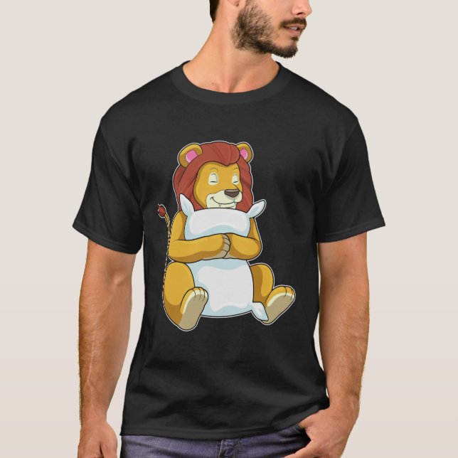 Camiseta León durmiendo con almohada (Anverso)