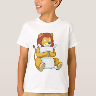Camiseta León durmiendo con almohada