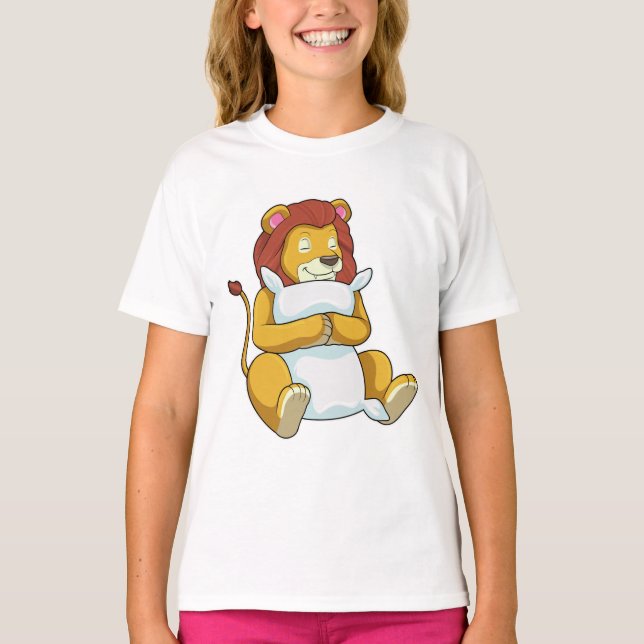 Camiseta León durmiendo con almohada (Anverso)