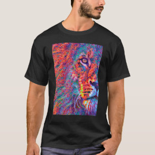 Camiseta León El Rey Majestuoso Cute Color Ola Anim Jungle