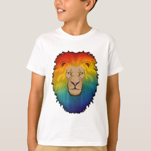 Camiseta León en colores arcoiris