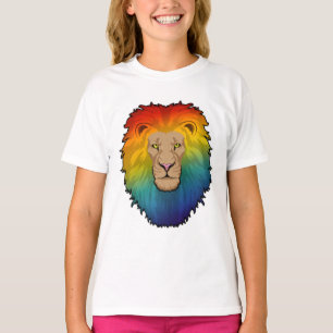 Camiseta León en colores arcoiris