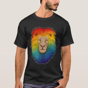 Camiseta León en colores arcoiris