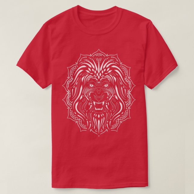 Camiseta León en el zoológico de Mandala Africano (Diseño del anverso)
