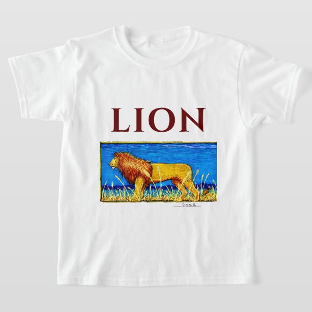 Camiseta León en la hierba alta (Distribución)