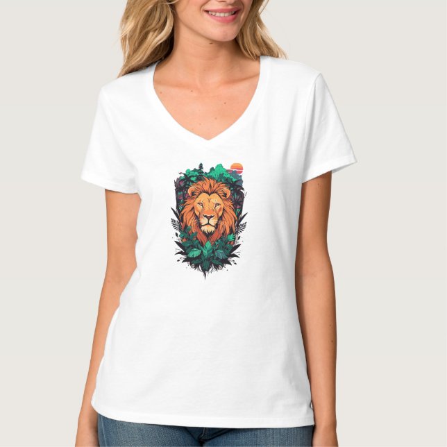 Camiseta León en la jungla (Anverso)