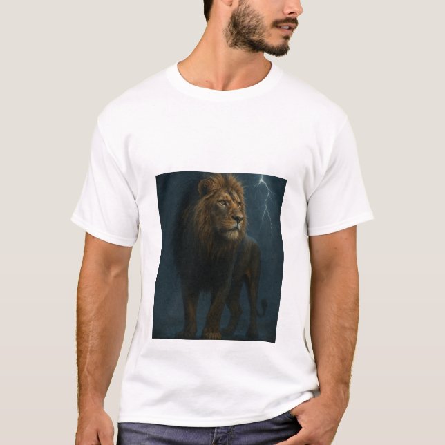 Camiseta León En La Tormenta (Anverso)