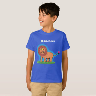 Camiseta León feliz con diseño de dibujos animados de marip