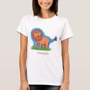 Camiseta León feliz con ilustracion personalizado de maripo
