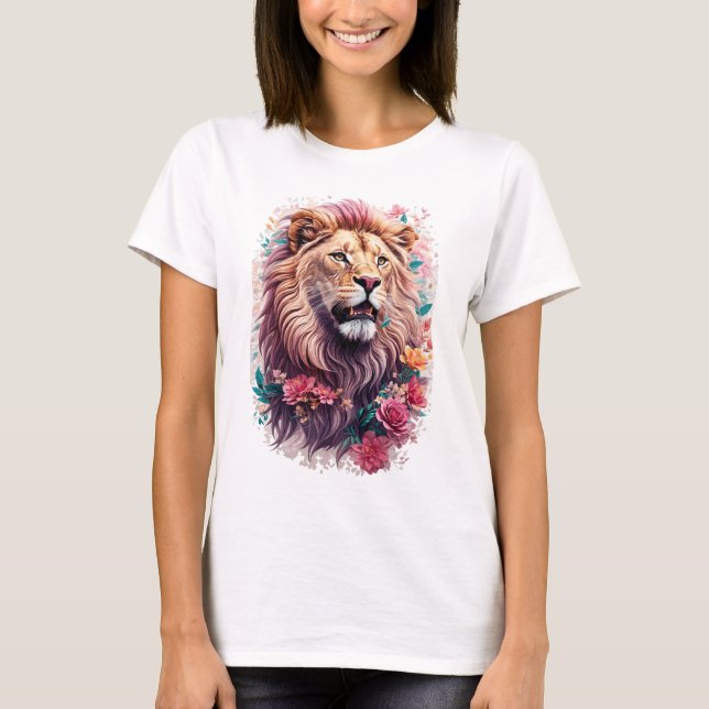 Camiseta León floral (Anverso)